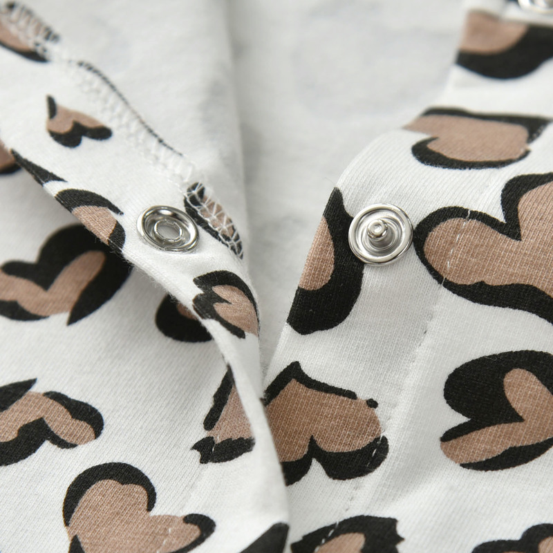 2Pcs born Baby Girls Clothes Set Cotton Hearts Print Infant Long Sleeve Jumpsuit+Headband Toddler Girls Clothing 220322