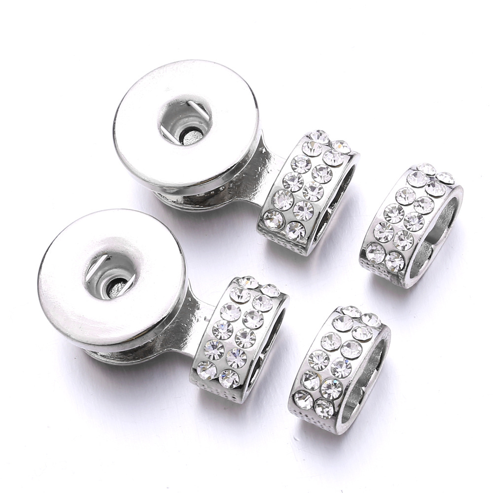silver Metal 18MM Ginger Snap Button Base Connectors for DIY Snaps Leather Bracelet Jewelry making accessorie