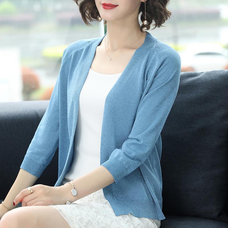 Women's Knits & Tees PEONFLY Fashion 2022 Spring Sweater Women Shinny Solid Color Knitted Cardigans Casual Long Sleeve Coat V Neck Jumper Bl, Noble blue
Women's Knits & Tees PEONFLY Fashion 2022 Spring Sweater Women Shinny Solid Color Knitted Cardigans Casual Long Sleeve Coat V Neck Jumper Bl, Noble blue