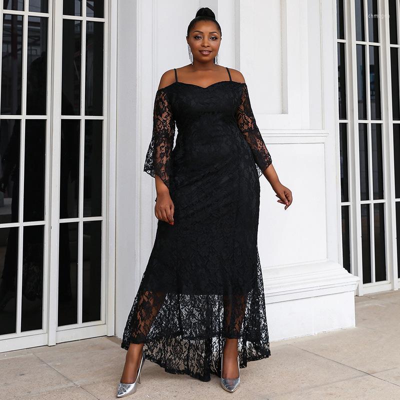 Plus Size Dresses 2022 Summer Lace Large-size Dress Women's Sling Long Skirt Host Off-the-shoulder Long-sleeved Evening Echm22, Black
Plus Size Dresses 2022 Summer Lace Large-size Dress Women's Sling Long Skirt Host Off-the-shoulder Long-sleeved Evening Echm22, Black