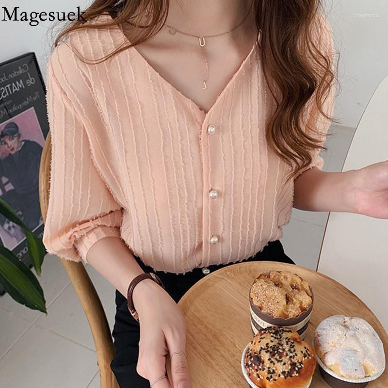 Women's Blouses & Shirts Summer Loose Chiffon Women's Female Puff Sleeve Sweet V Collar Shirt Solid Color Buttons Casual Style Tops Muje, Apricot
Women's Blouses & Shirts Summer Loose Chiffon Women's Female Puff Sleeve Sweet V Collar Shirt Solid Color Buttons Casual Style Tops Muje, Apricot