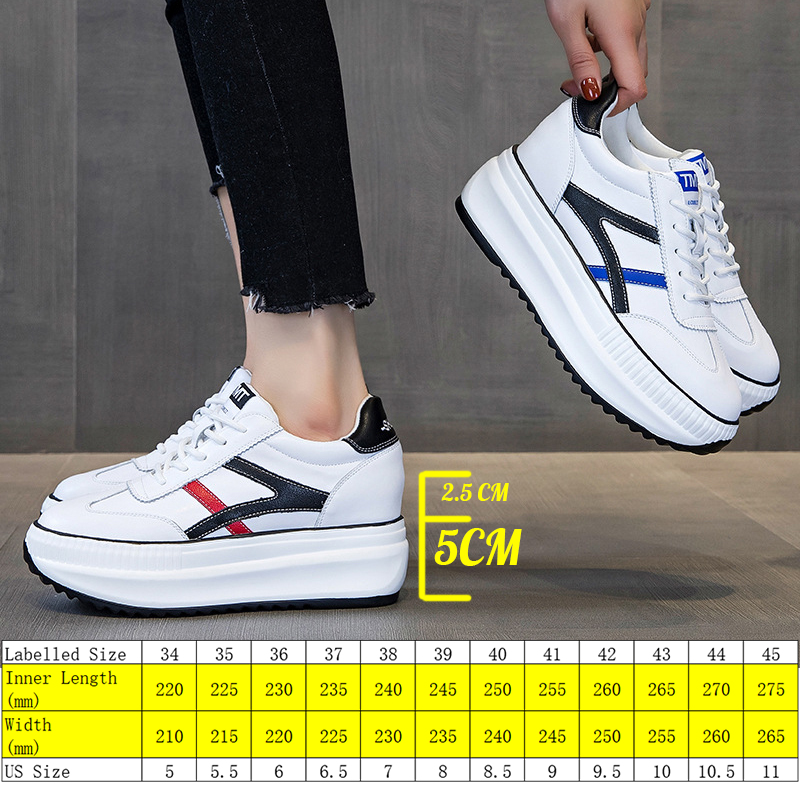 women casual shoe platform wedge 7.5cm hiden heel genuine leather shoes chunky sneakers vulcanized for women spring autumn, Blue
women casual shoe platform wedge 7.5cm hiden heel genuine leather shoes chunky sneakers vulcanized for women spring autumn, Blue