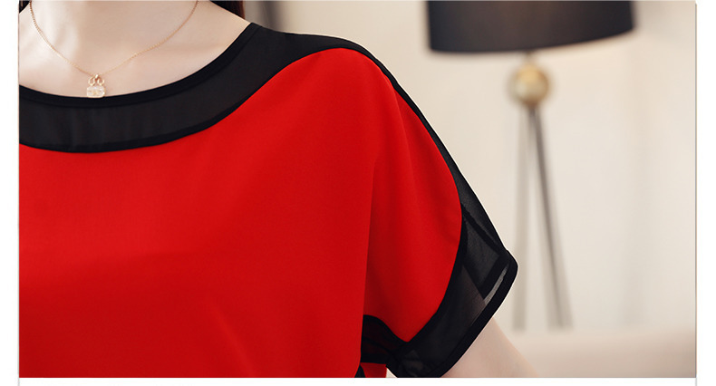 Blouses Summer White Blouse Short Sleeve Blouse Women Blusas Mujer De Moda Verano O-Neck Chiffon Blouse Shirt Tops E753 220407