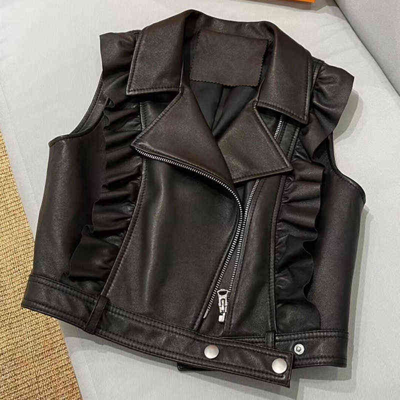 Women Real Leather Vests 2022 Newcomers Fashion Lady Spring Autumn Real Sheepskin Vest Sleeves Gilet LL4050 J220727, Black
Women Real Leather Vests 2022 Newcomers Fashion Lady Spring Autumn Real Sheepskin Vest Sleeves Gilet LL4050 J220727, Black