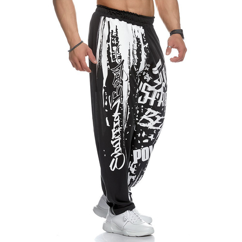 Jogging Men Polyester Soft Bodybuilding Joggers Sweatpants Harem Long Trousers Fitness Sport Training Pants 220630