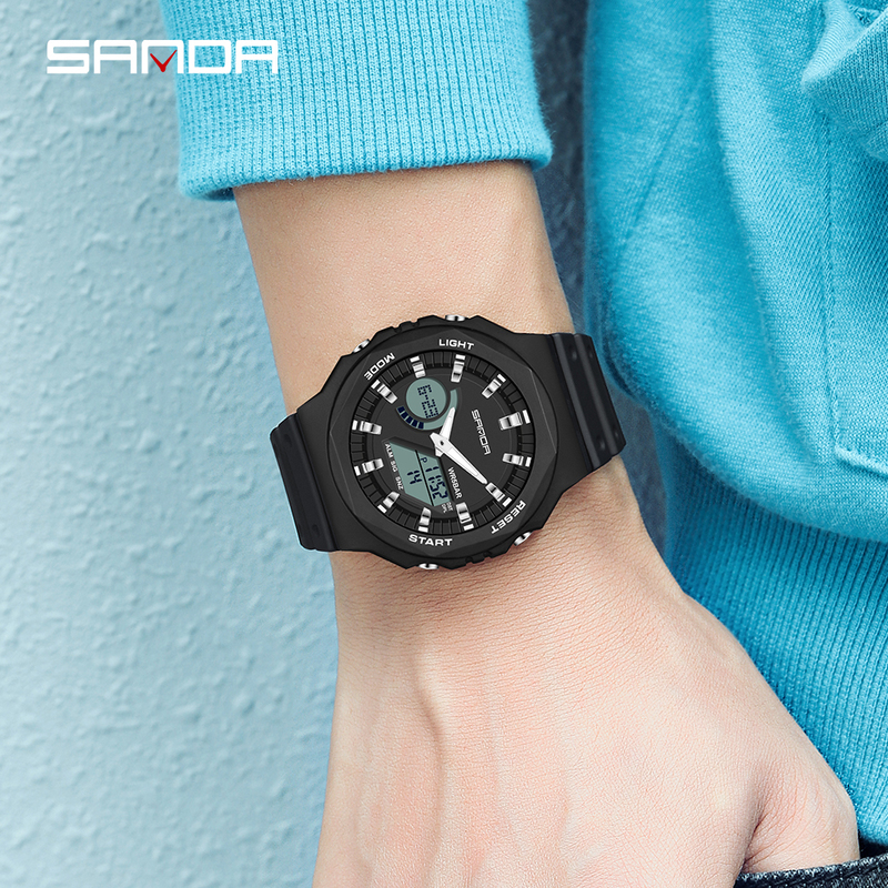 SANDA Casual Mens Watches 50M Waterproof Sport Quartz Watch for Male Wristwatch Digital G Style Shock Relogio Masculino 220521 - view 5