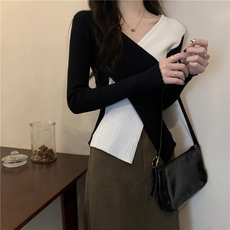 Women's Sweaters Cross Slim Simplee Bottoming Pullovers Irregular Knitted Tops Women Top Autumn 2022 Contrast Color Woman SweatersWomen's, Black grey
Women's Sweaters Cross Slim Simplee Bottoming Pullovers Irregular Knitted Tops Women Top Autumn 2022 Contrast Color Woman SweatersWomen's, Black grey
