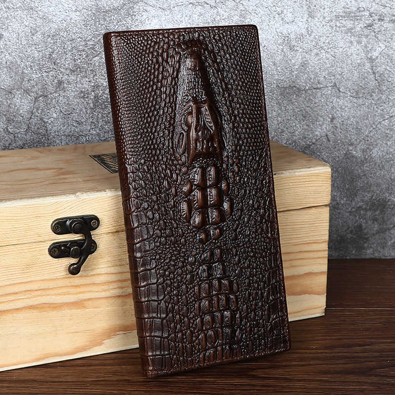 mens designer wallet Embossed crocodile head pattern men's Leather Long Wallets used first layer cowhide silver bag suit bags, Brown x long crocodile head
mens designer wallet Embossed crocodile head pattern men's Leather Long Wallets used first layer cowhide silver bag suit bags, Brown x long crocodile head