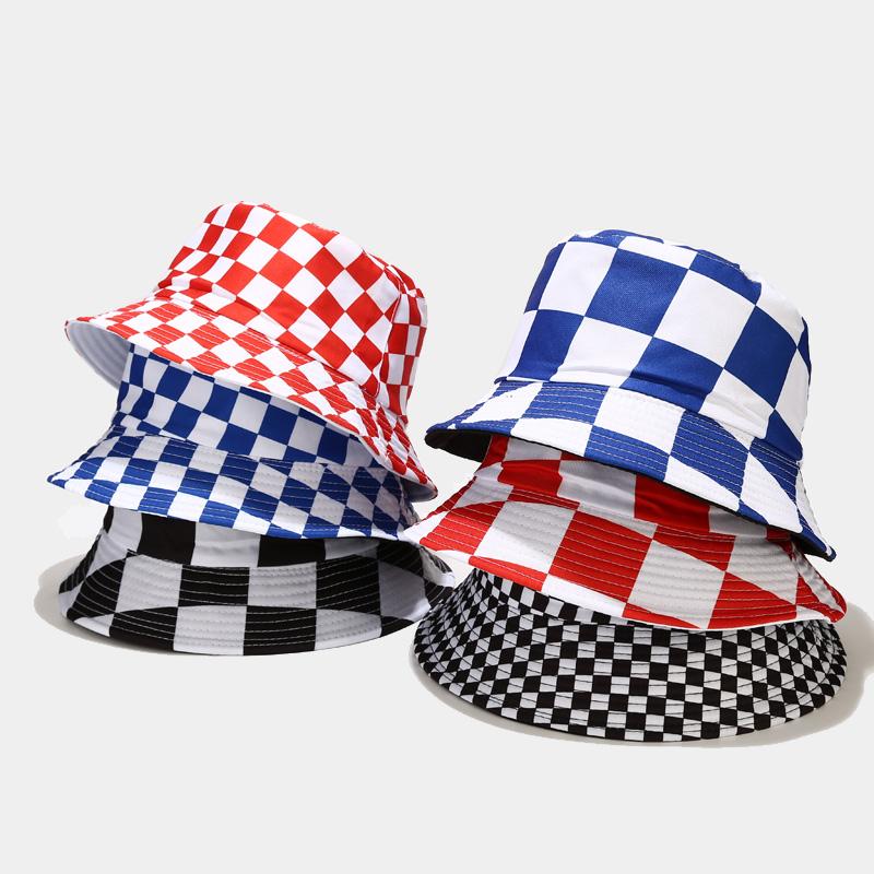 Berets Brand Printed Plaid Bucket Hat Reversible Fisherman Hip Hop Street Cool For Lovers Outdoor Travel Panama Fishing Cap, Middle plaid-blue
Berets Brand Printed Plaid Bucket Hat Reversible Fisherman Hip Hop Street Cool For Lovers Outdoor Travel Panama Fishing Cap, Middle plaid-blue