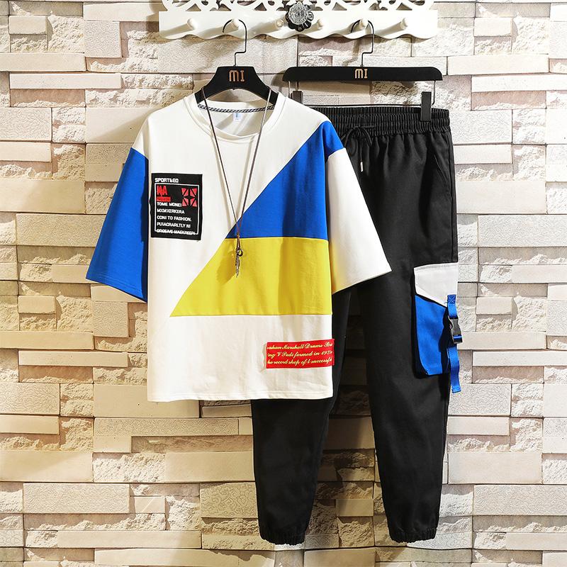 Men's Tracksuits Men Sets 2 Pieces Sportswear T-shirts+Pants Casual Sweatpants Male Hip Hop Style Loose Elastic Waist Pants Size3XL, Black 754
Men's Tracksuits Men Sets 2 Pieces Sportswear T-shirts+Pants Casual Sweatpants Male Hip Hop Style Loose Elastic Waist Pants Size3XL, Black 754