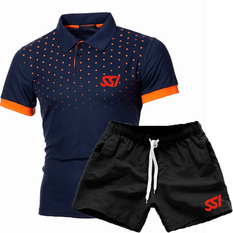 Summer Scuba Schools International SSI Print Set Customizable Men Polo-shirtShorts Set Critically Acclaimed 220620