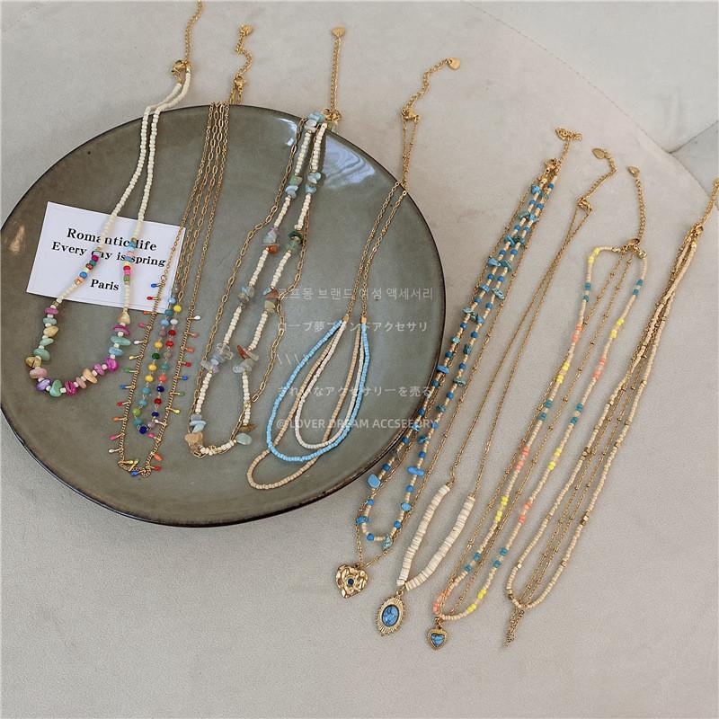 Chokers Bohemian Color Stone Beaded Multi-layer Necklace For Women's Simple Clavicle Copper Chain Hypoallergenic Aesthetic Jewelry 2022C
Chokers Bohemian Color Stone Beaded Multi-layer Necklace For Women's Simple Clavicle Copper Chain Hypoallergenic Aesthetic Jewelry 2022C