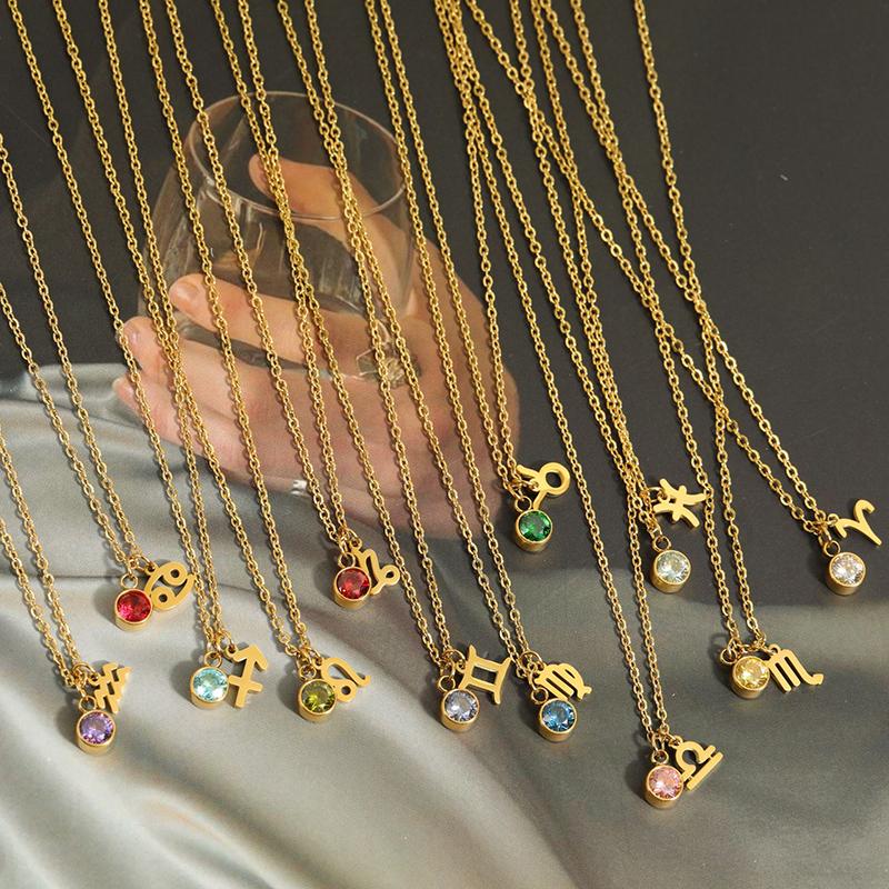 Pendant Necklaces 12 Zodiac Sign Birthstones For Women Gold Color Stainless Steel Horoscope Collar Waterproof JewelryPendant
Pendant Necklaces 12 Zodiac Sign Birthstones For Women Gold Color Stainless Steel Horoscope Collar Waterproof JewelryPendant