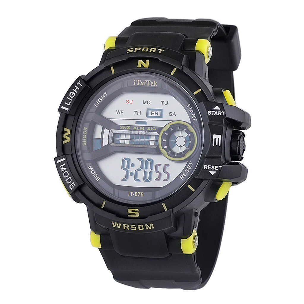 Digital Watch Luminous 30M Waterproof Electronic Sports Wristwatch LED Display for Men Plastic Strap, Black
Digital Watch Luminous 30M Waterproof Electronic Sports Wristwatch LED Display for Men Plastic Strap, Black