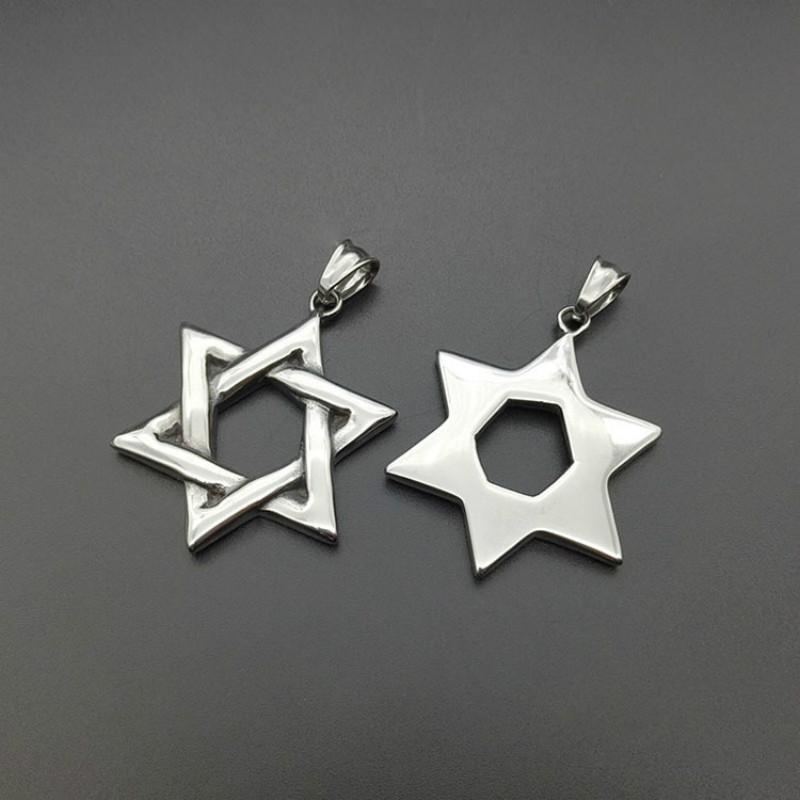 Pendant Necklaces Star Of David Israel Chain Necklace Women Stainless Steel Judaica Silver Color Jewish Men JewelryPendant