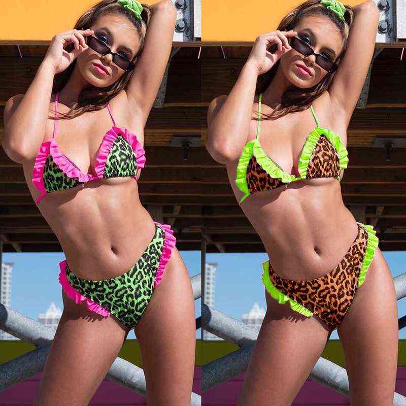 ARXIPA Sexy Leopard Bikini Set Ruffle Women Swimsuit Flounce Swimwear Bandage Halter Bathing Suit Thong Neon Green 2019 New, Yellow leopard
ARXIPA Sexy Leopard Bikini Set Ruffle Women Swimsuit Flounce Swimwear Bandage Halter Bathing Suit Thong Neon Green 2019 New, Yellow leopard