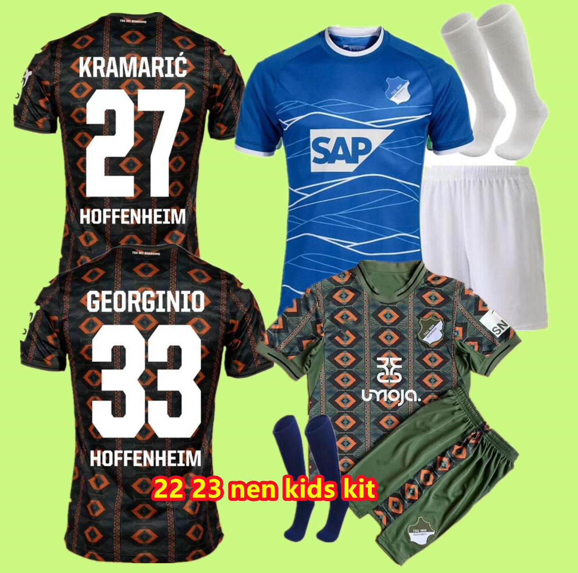 Hoffenheim soccer jerseys 23 Africa men home kids kit football shirts 2022 2023 BRUUN LARSEN BEBOU DABBUR Kramaric GEORGINIO BAUMGARTNER adult special, Green
Hoffenheim soccer jerseys 23 Africa men home kids kit football shirts 2022 2023 BRUUN LARSEN BEBOU DABBUR Kramaric GEORGINIO BAUMGARTNER adult special, Green