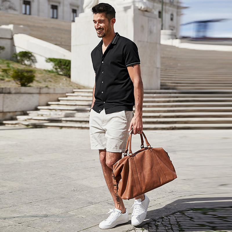 KUEGOU cotton cardigan polo shirt summer Men's poloshirt fashion extension men polo shirts short sleeves top plus size ZT-3391 220402