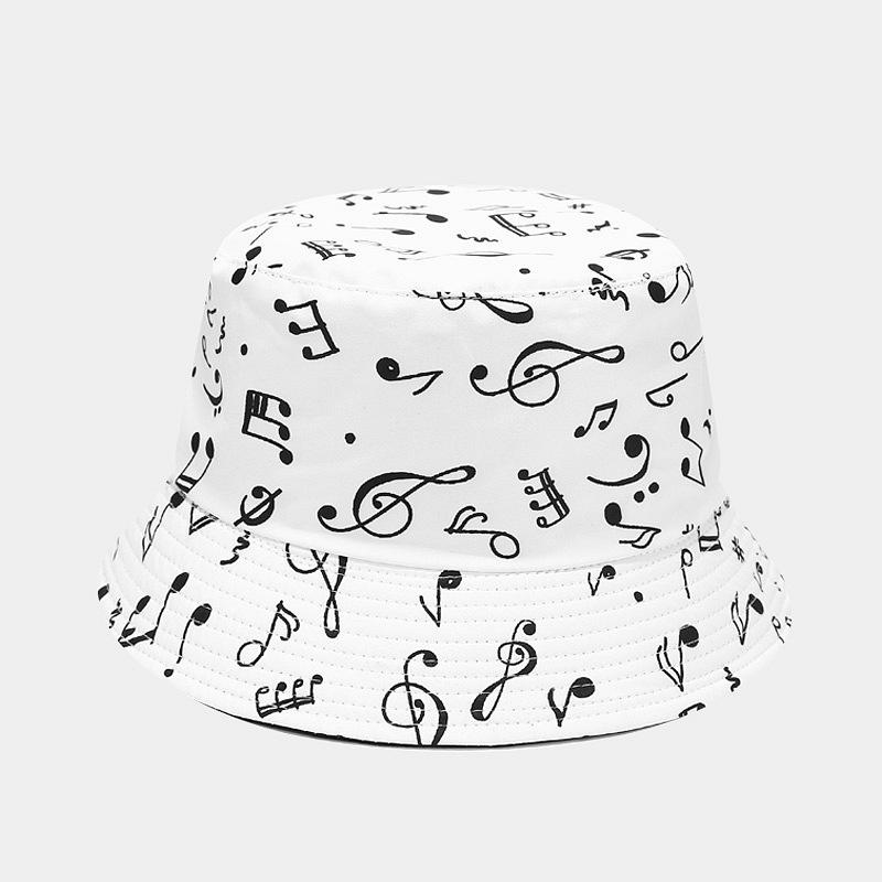 Berets Trend Note Printing Bucket Hat Treble Clef Fisherman Black White Cotton Sun Protection Hip Hop Panama For Women Men
Berets Trend Note Printing Bucket Hat Treble Clef Fisherman Black White Cotton Sun Protection Hip Hop Panama For Women Men