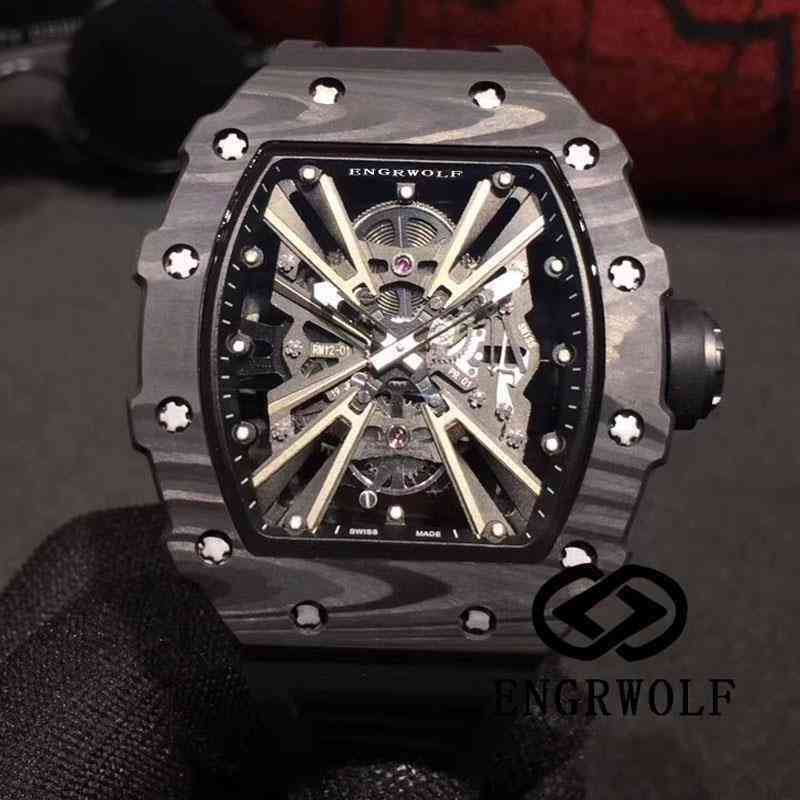 uxury watch Date Engrwolf Watch Richa Mill r Rm12-01 Series 2824 Automatic Mechanical Carbon Fiber Black Tape Men
uxury watch Date Engrwolf Watch Richa Mill r Rm12-01 Series 2824 Automatic Mechanical Carbon Fiber Black Tape Men
