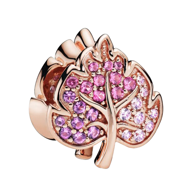 New Popular 925 Sterling Silver European Rose Gold Dream Catcher Flower Tree Balloon Clip Bead Pendant for Original Charm Bracelet DIY Jewelry
