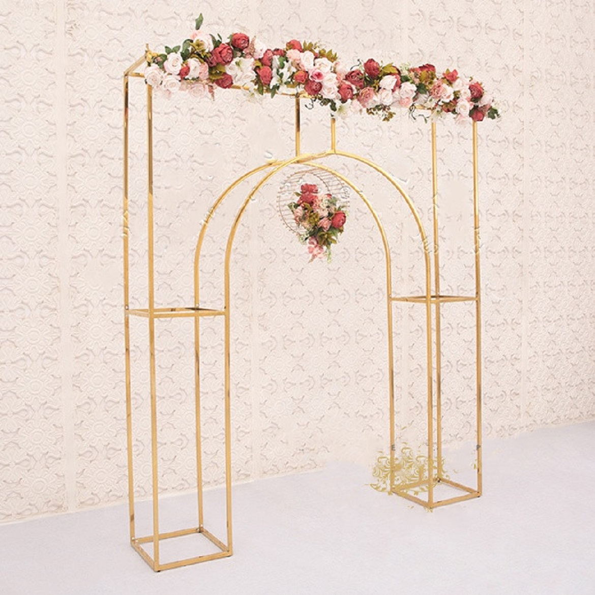 3PCS Shop Mall Celebration Wedding Decoration Reception entrance Welcome Door Backdrop Frame Home Screen Partition Flower Arch Wall Background Frame