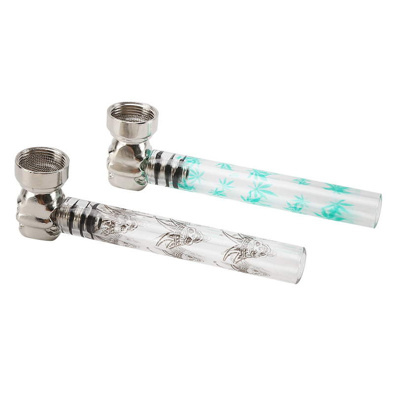 Glass Smoking Pipe with grinder and filer small hand spoon pipes for tobacco dry herb water pipe
