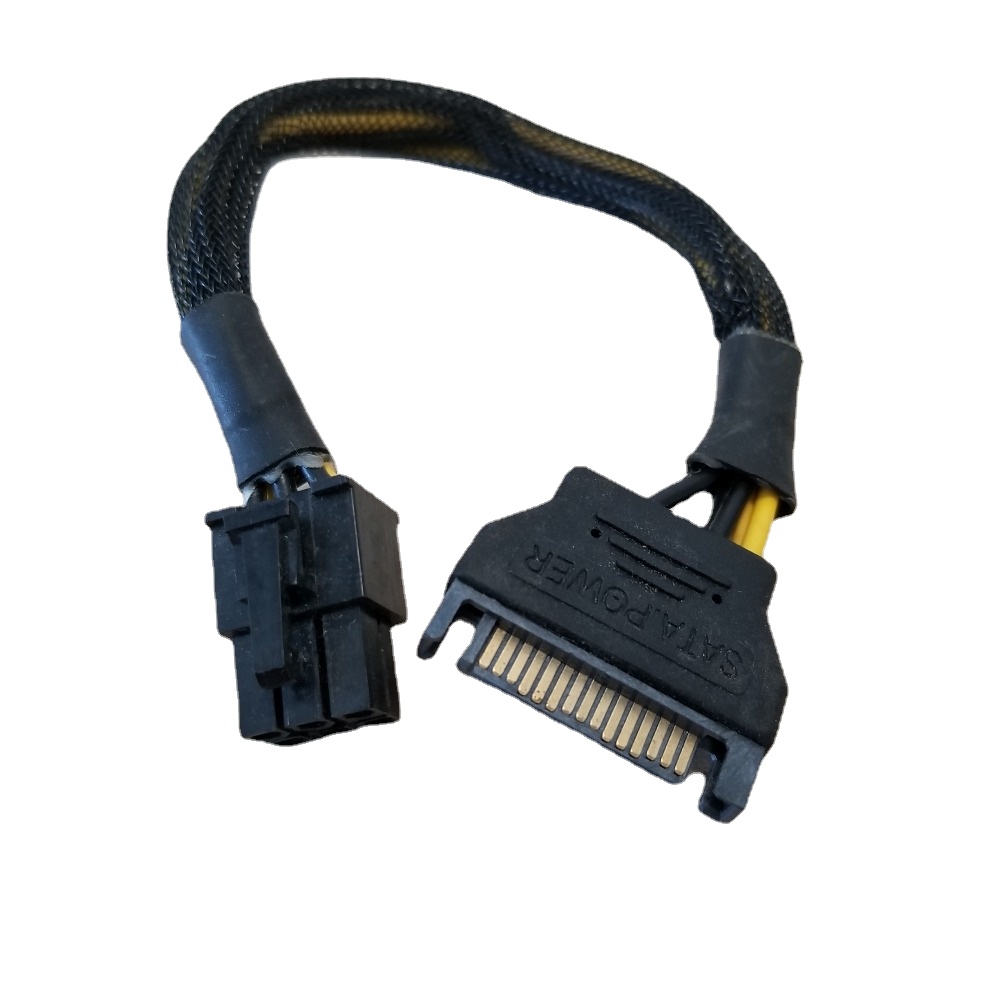 Graphics Card 6Pin Male to SATA 15Pin Adapter Power Extension Cable wiht Black Net Cover 20cm
Graphics Card 6Pin Male to SATA 15Pin Adapter Power Extension Cable wiht Black Net Cover 20cm