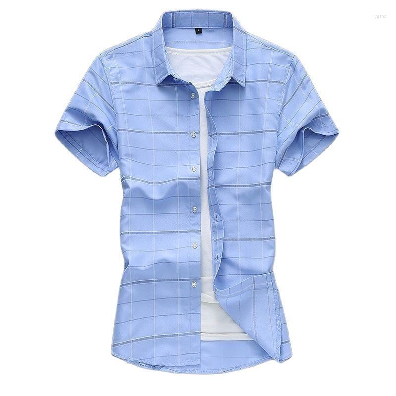 Spring/Summer Casual Cen's Short-Sleeved Shirt Checked Business Oversize Top Men's Shirts, White 
Spring/Summer Casual Cen's Short-Sleeved Shirt Checked Business Oversize Top Men's Shirts, White