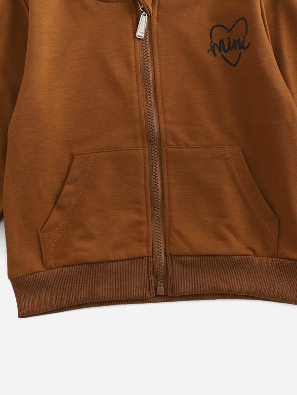 Toddler Boys Heart And Letter Graphic Zip Up Hoodie SHE