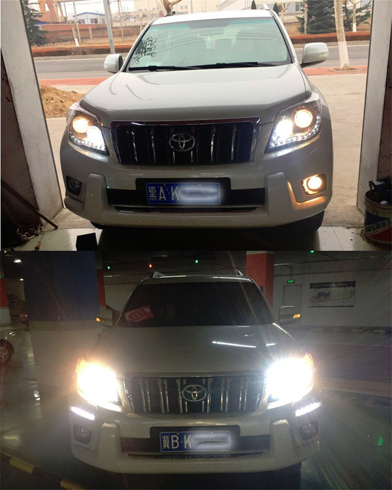 1 Pair Headlights For Prado 2010-2012 Toyota LED Headlight Land Cruiser High Beam Turn Signal Running Lights