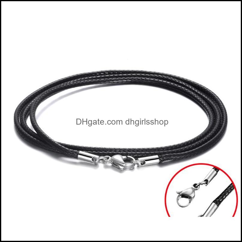 Chains Necklaces Pendants Jewelry Thin Black Braided Cord Rope Men Women Necklace Leather Chain 40-90Cm Chocker Sier Color Dhty0
Chains Necklaces Pendants Jewelry Thin Black Braided Cord Rope Men Women Necklace Leather Chain 40-90Cm Chocker Sier Color Dhty0