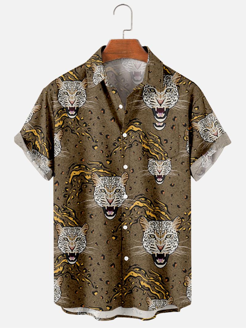 Men' Casual Shirts Hawaii Men Leopard Print Shirt Vintage Clothing Loose Hip Hop Buttom Short Sleeve ShirtMen
Men' Casual Shirts Hawaii Men Leopard Print Shirt Vintage Clothing Loose Hip Hop Buttom Short Sleeve ShirtMen