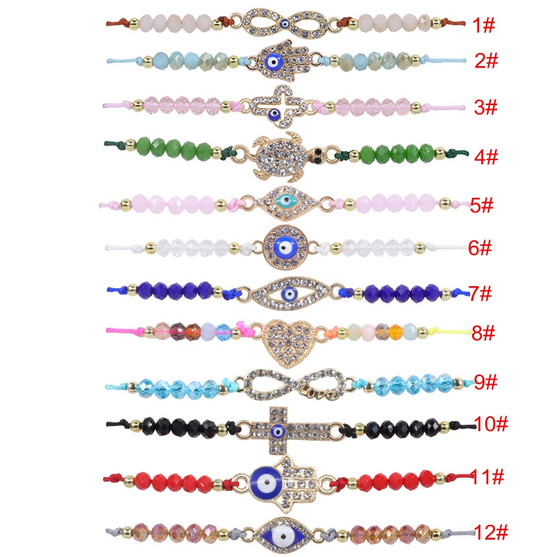 Couple Palm Devil's Eye Crystal Beaded Braided Bracelet Men Women Diamond Print Turtle Love Evil's Eyes Charm Bracelets
Couple Palm Devil's Eye Crystal Beaded Braided Bracelet Men Women Diamond Print Turtle Love Evil's Eyes Charm Bracelets