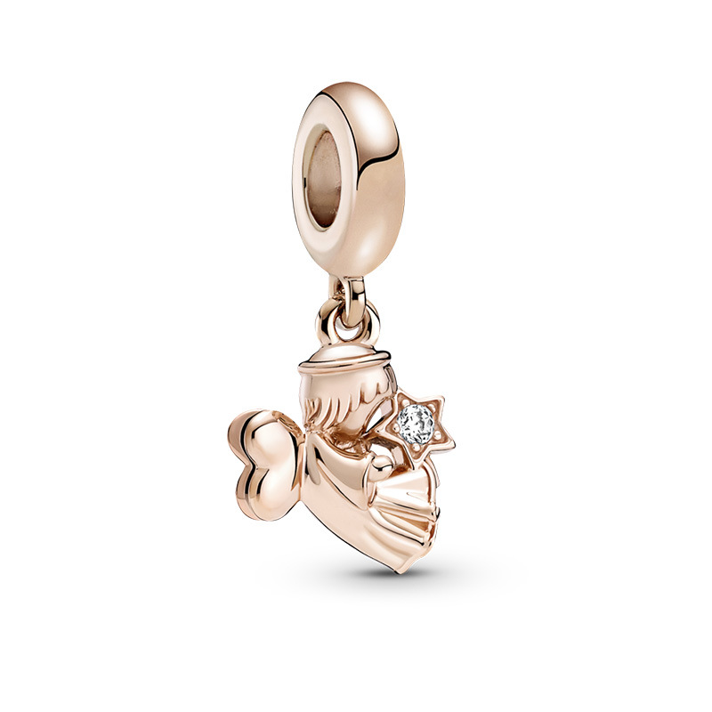 New 925 Sterling Silver Rose Gold Pendant For S925 Snake Womens Bracelet Diy Exquisite Hot Air Balloon Home Jewelry