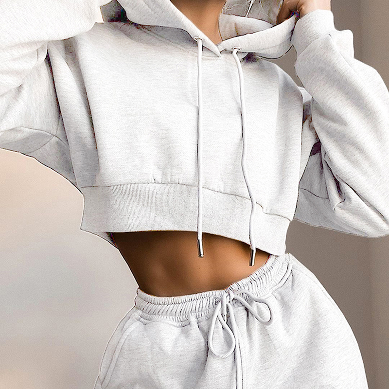Women Tracksuits Two Piece Set Solid Color Short Hoodie TopsLong Pants Casual Loose 2 Piece Set Women Fashion Sexy Gym Suits 220817