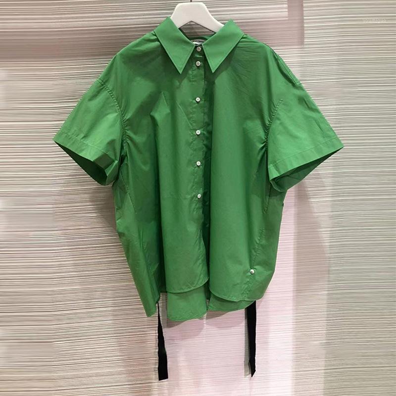 Women' Blouses & Shirts 2022 Summer Collar Green Tie Short Sleeve Loose Shirt Girl T-shirt
Women' Blouses & Shirts 2022 Summer Collar Green Tie Short Sleeve Loose Shirt Girl T-shirt