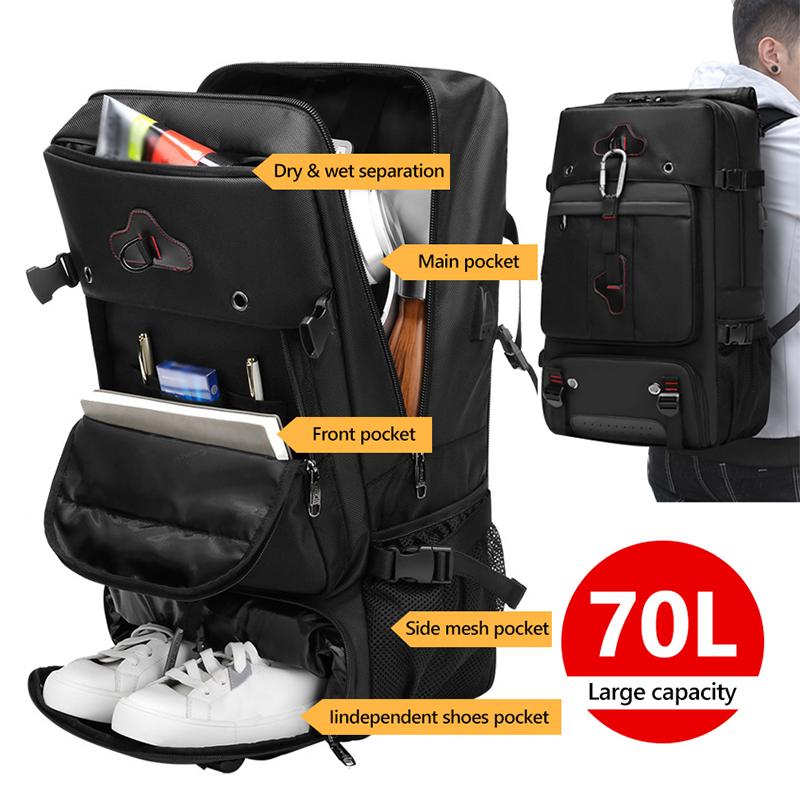 Backpack Multifunction Travel Men 70L Outdoor Camping Backpacks Luggage Waterproof With Shoes Bag Shouler Laptop Mochilas X245CBackpack, Black
Backpack Multifunction Travel Men 70L Outdoor Camping Backpacks Luggage Waterproof With Shoes Bag Shouler Laptop Mochilas X245CBackpack, Black