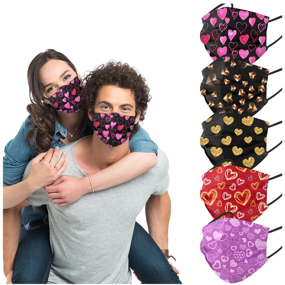 Breathable Heart Pattern Disposable Face Mask 3-Layer with Elastic Earloop and Nose Bridge Clip For Women Adults Valentine's Day
Breathable Heart Pattern Disposable Face Mask 3-Layer with Elastic Earloop and Nose Bridge Clip For Women Adults Valentine's Day