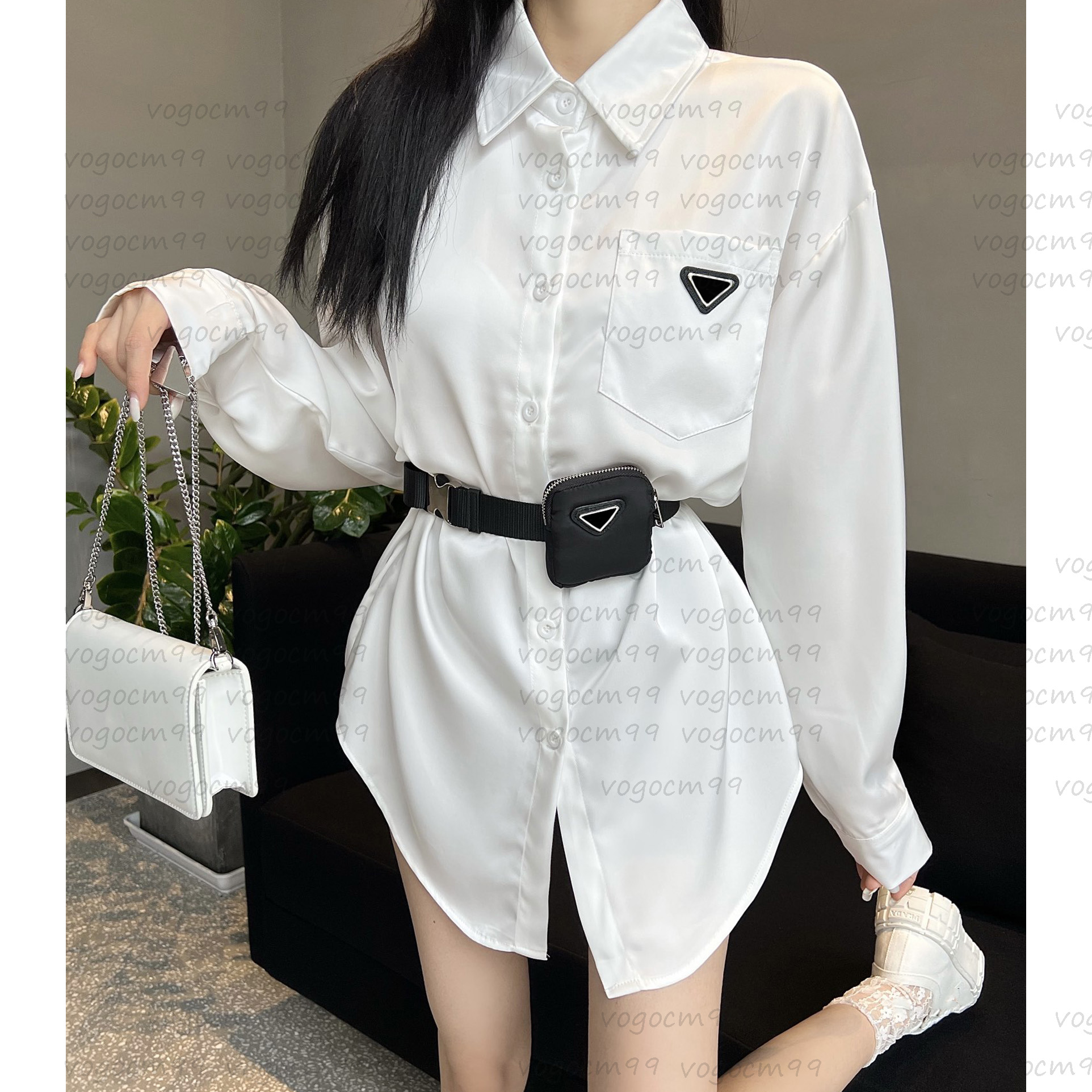 Womens Shirts Fashion Trend Long Sleeved Shirt Comfortable and Breathable Loose Top Classic Black White Shirts With Belt, Customize
Womens Shirts Fashion Trend Long Sleeved Shirt Comfortable and Breathable Loose Top Classic Black White Shirts With Belt, Customize