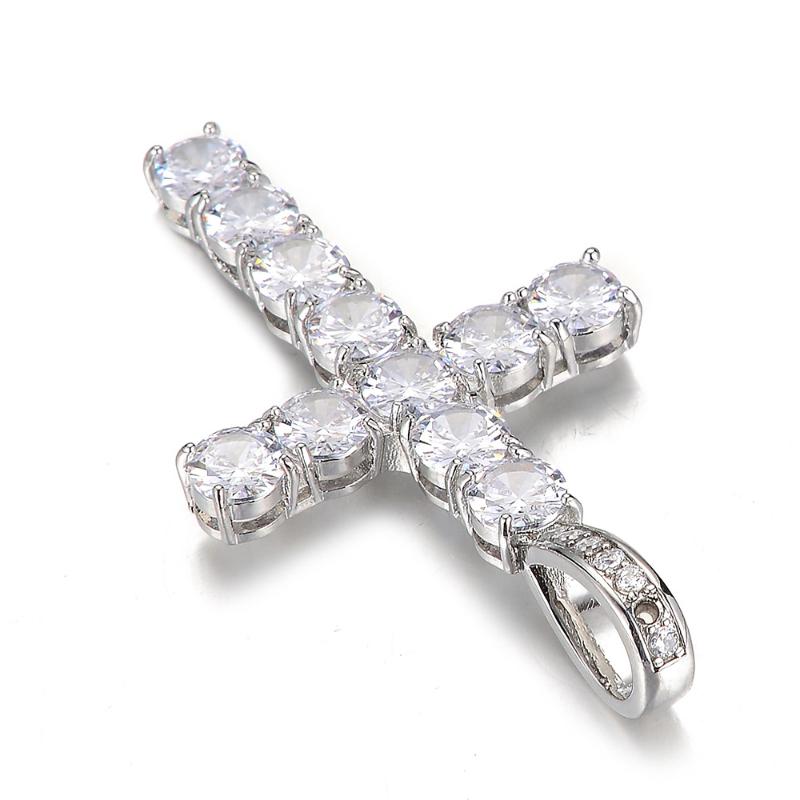 Chains Simple Cross Necklace Gold Silver Color Crystal Pendant For Men Women Couple Jewelry Gift WholeChains