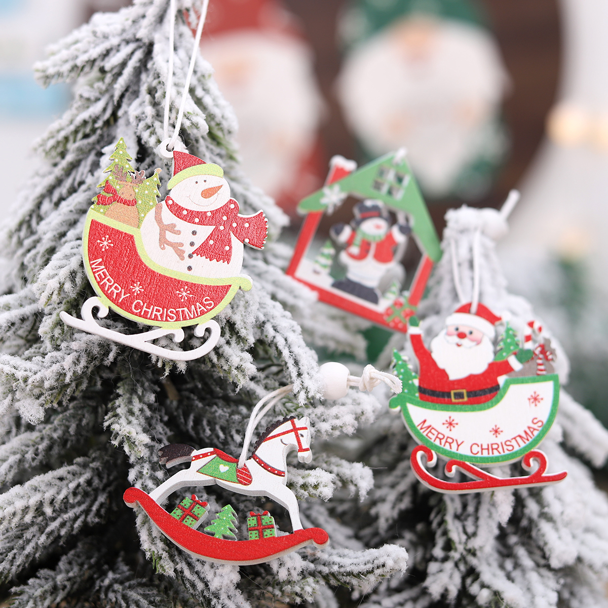 Christmas Wooden Pendant Merry Christmas Decorations for Home Cristmas Ornament Xmas Navidad Gifts Happy New Year 2023