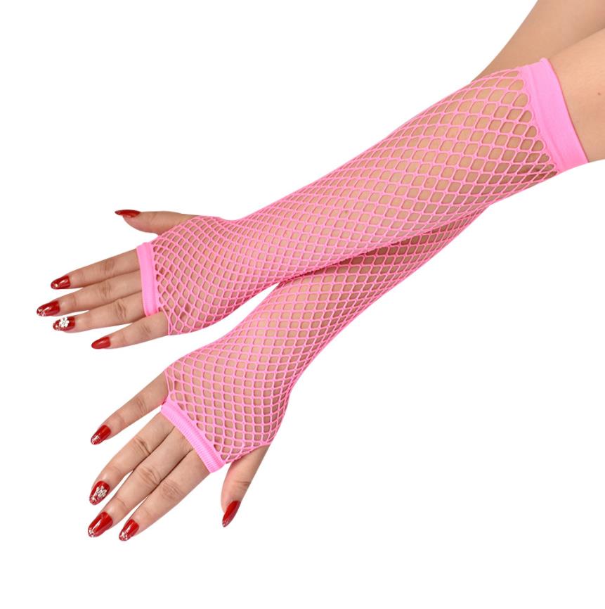 Fishnet Gloves 1920s Costume Accessories Fingerless Hollow Long Gloves Stretchy Opera Evening Pierced Elbow Length Glove Party Cosplay Props