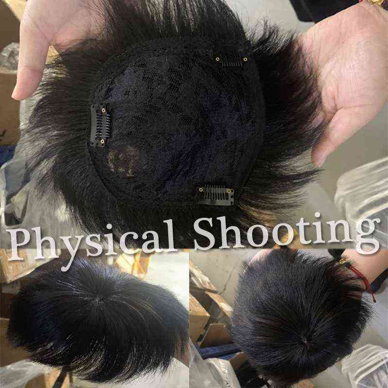 Synthetic Short Wigs Toupee Hair For Men's Male Black Wig Natural Young Man Balding Sparse Cut Style free shipping