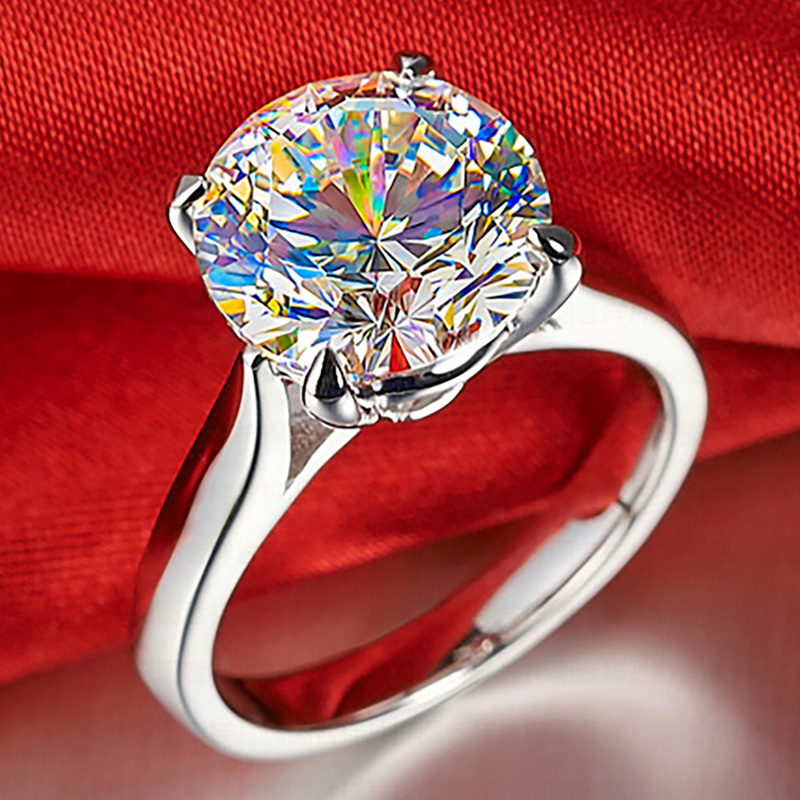 10K Au417 White Gold Women Ring Diamonds 1 2 3 4 5 Carat Round Wedding Party Engagement Anniversary Ring Classic 220816