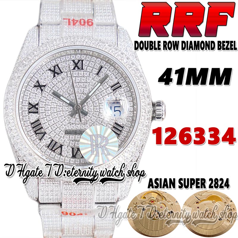 RRF Latest ew126334 Top A2824 Automatic Mens Watch jh126331 bf126300 Diamond inlay Roman Dial 904L Steel Iced Out Diamonds Bracelet Super Edition eternity Watches, Watch waterproof cost
RRF Latest ew126334 Top A2824 Automatic Mens Watch jh126331 bf126300 Diamond inlay Roman Dial 904L Steel Iced Out Diamonds Bracelet Super Edition eternity Watches, Watch waterproof cost