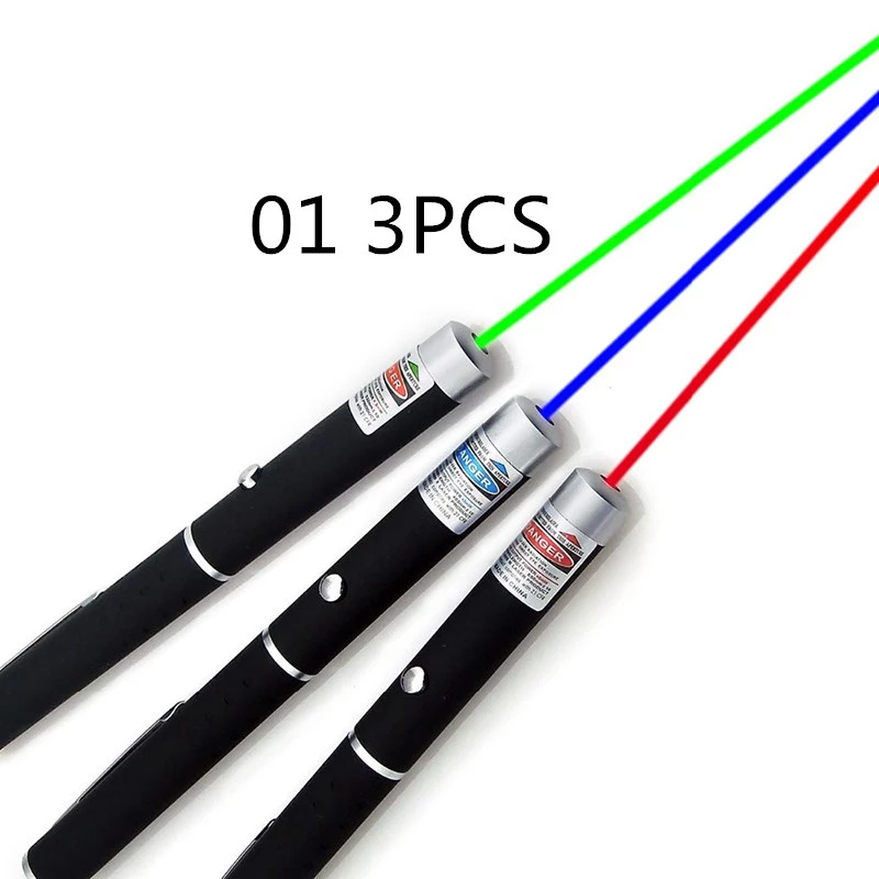 High-quality Laser Pointer Red Green Purple Three-color Laser Pointers Projection Teaching Demonstration Pen Night Children Toys