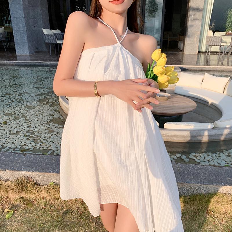 Casual Dresses White Spaghetti Strap Dress Women Sexy Summer Beach Holiday Sleeveless Lace Up Bandage Loose Elegant Backless DressesCasual
Casual Dresses White Spaghetti Strap Dress Women Sexy Summer Beach Holiday Sleeveless Lace Up Bandage Loose Elegant Backless DressesCasual