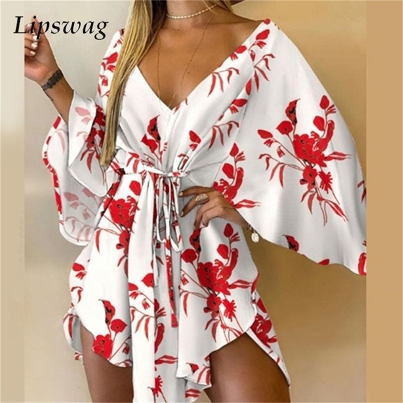 Sexy V-Neck Women Mini Dress Casual Leaf Leopard Print Harajuku Batwing Sleeve Dress Lady Elegant Lace-Up Irregular Party Dress 220406
Sexy V-Neck Women Mini Dress Casual Leaf Leopard Print Harajuku Batwing Sleeve Dress Lady Elegant Lace-Up Irregular Party Dress 220406