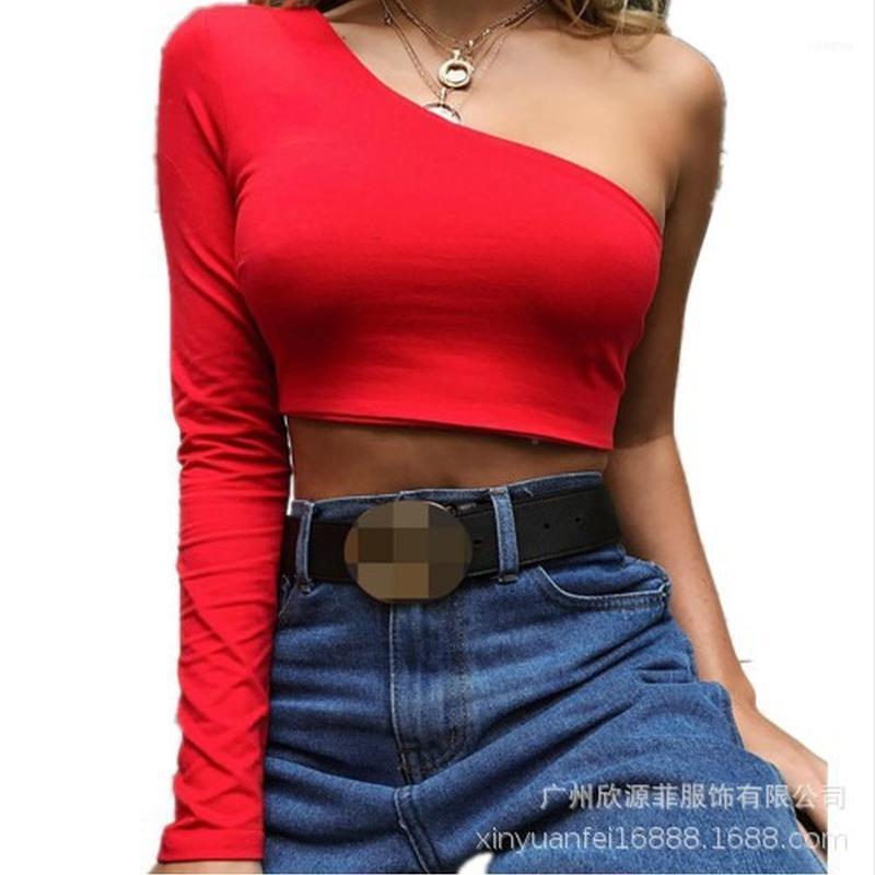 Women' Blouses & Shirts One Shoulder Sloping Collar Sexy T-shirt Solid Long Sleeve Shirt 2022 Wear Top Tight Clothing, Black
Women' Blouses & Shirts One Shoulder Sloping Collar Sexy T-shirt Solid Long Sleeve Shirt 2022 Wear Top Tight Clothing, Black